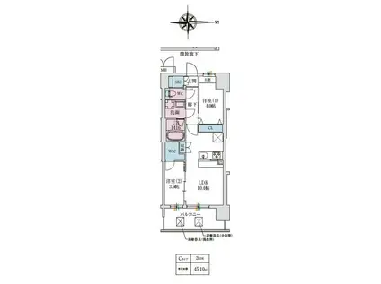 スプランディッドあびこ駅前(2LDK/2階)の間取り写真