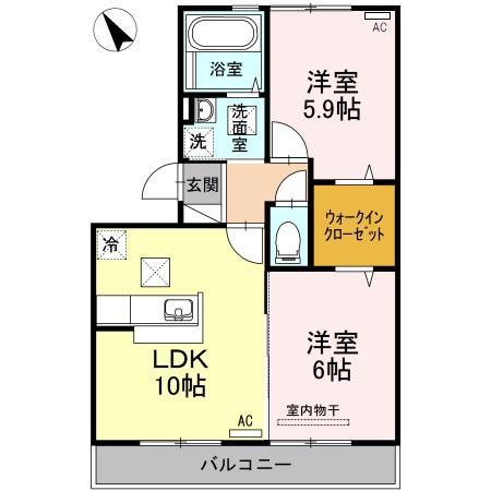 デア ブリッツ(2LDK/1階)の間取り写真