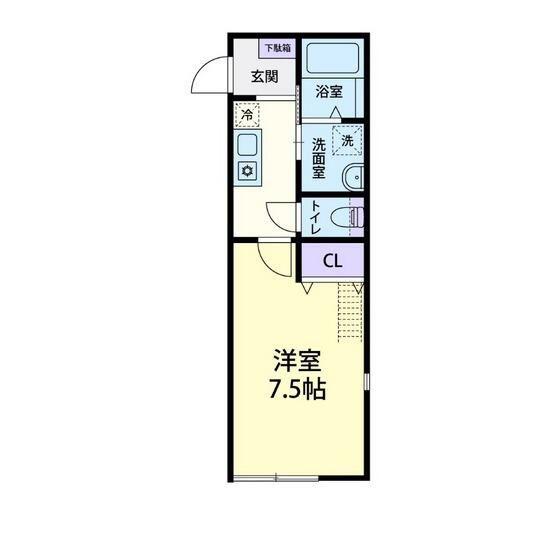 ヨークパレス・3(1K/1階)の間取り写真