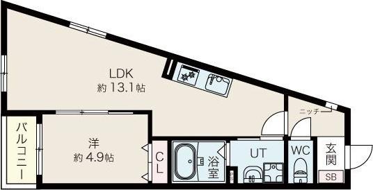 THE GARDEN 金山(1LDK/1階)の間取り写真