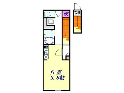 エスタシオン大成(ワンルーム/2階)の間取り写真