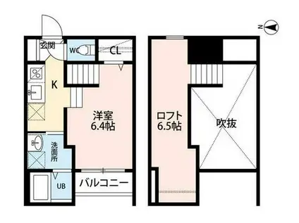 GRADO(1SK/2階)の間取り写真