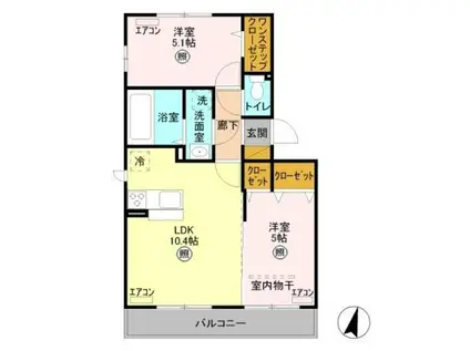 アミティエIII(2LDK/2階)の間取り写真