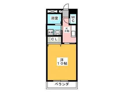 ウインブルドン(1K/2階)の間取り写真