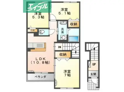 グレイス 天王(3LDK/2階)の間取り写真