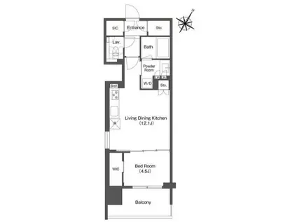 ミリアレジデンス日本橋人形町(1LDK/7階)の間取り写真