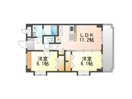 メゾントワ(2LDK/3階)の間取り写真