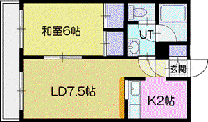 シティーアルファー(1LDK/4階)の間取り写真