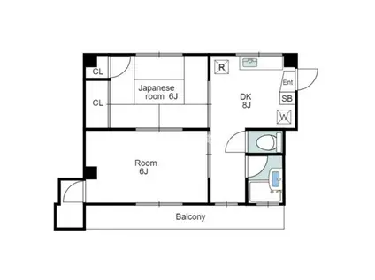 第2ミキハイツ(2DK/3階)の間取り写真