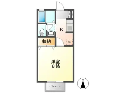 プレジールよしざわA(1K/2階)の間取り写真