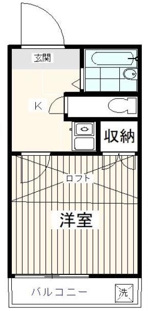 クレスト川越(1K/1階)の間取り写真
