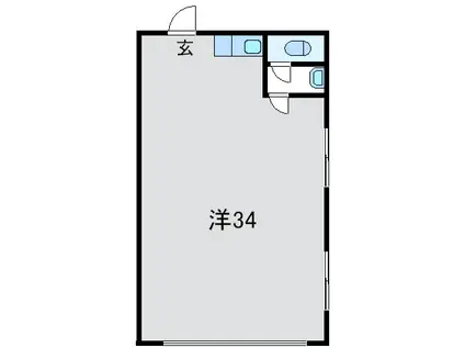 ライオンズマンション浦和第2(ワンルーム/3階)の間取り写真