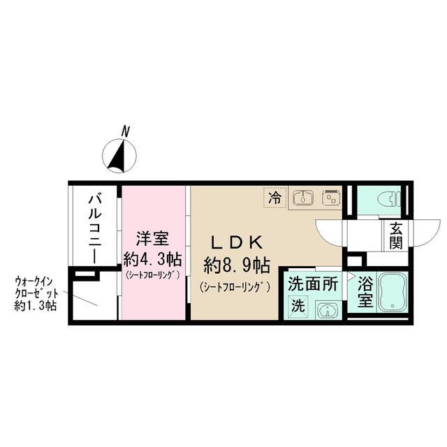 東京都練馬区上石神井南町計画(1LDK/2階)の間取り写真