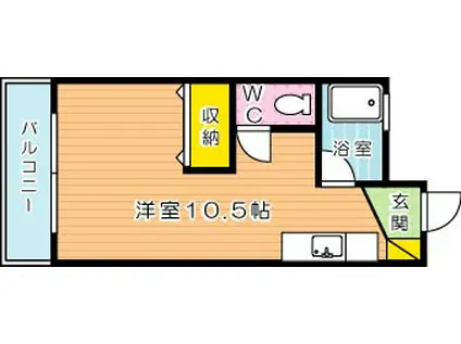 井ビルII(ワンルーム/3階)の間取り写真