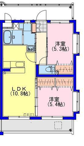 サンリットSR年見(2LDK/1階)の間取り写真