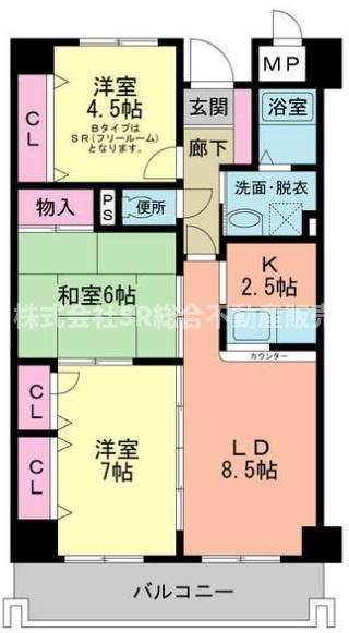 アンソレイエ(3LDK/3階)の間取り写真