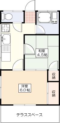 木の実ハイツ(2K/1階)の間取り写真