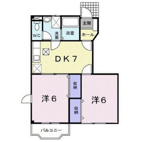プロムナードM(2DK/1階)の間取り写真