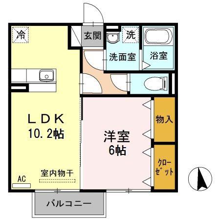 ENTOPIA(1LDK/2階)の間取り写真