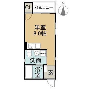 名鉄常滑線 柴田駅 徒歩4分 3階建 築12年(ワンルーム/3階)の間取り写真