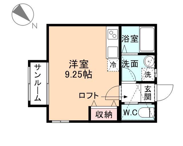 NCOLOR.II(ワンルーム/2階)の間取り写真