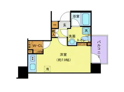 クレヴィスタ四ツ木(ワンルーム/5階)の間取り写真