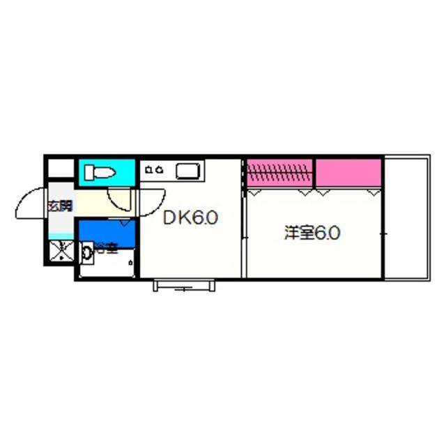 サンジュネス(1DK/2階)の間取り写真