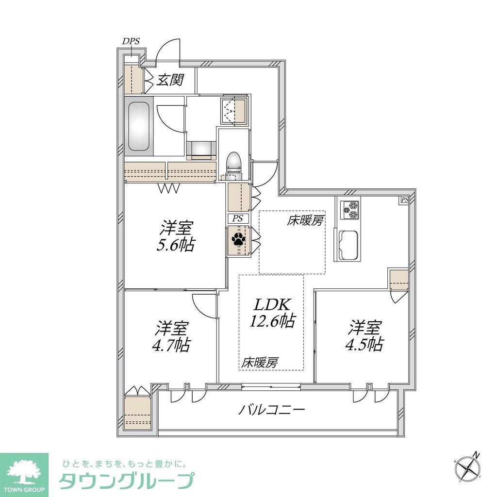 THE PRIMROSE AT東松戸(3LDK/2階)の間取り写真