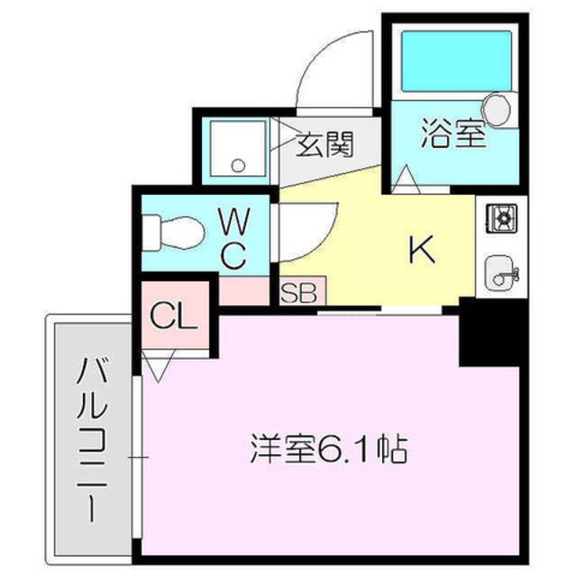 CITYLIFEプレサンス新大阪(1K/9階)の間取り写真