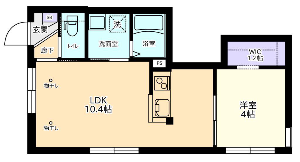 グランヴェール(1LDK/1階)の間取り写真