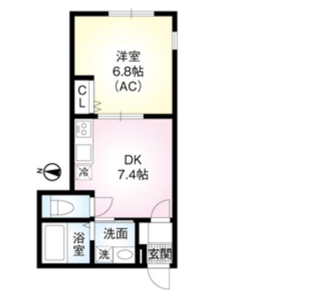 SQUARE2(1DK/3階)の間取り写真