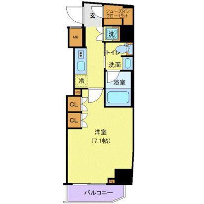 ガリシア大塚(1K/6階)の間取り写真