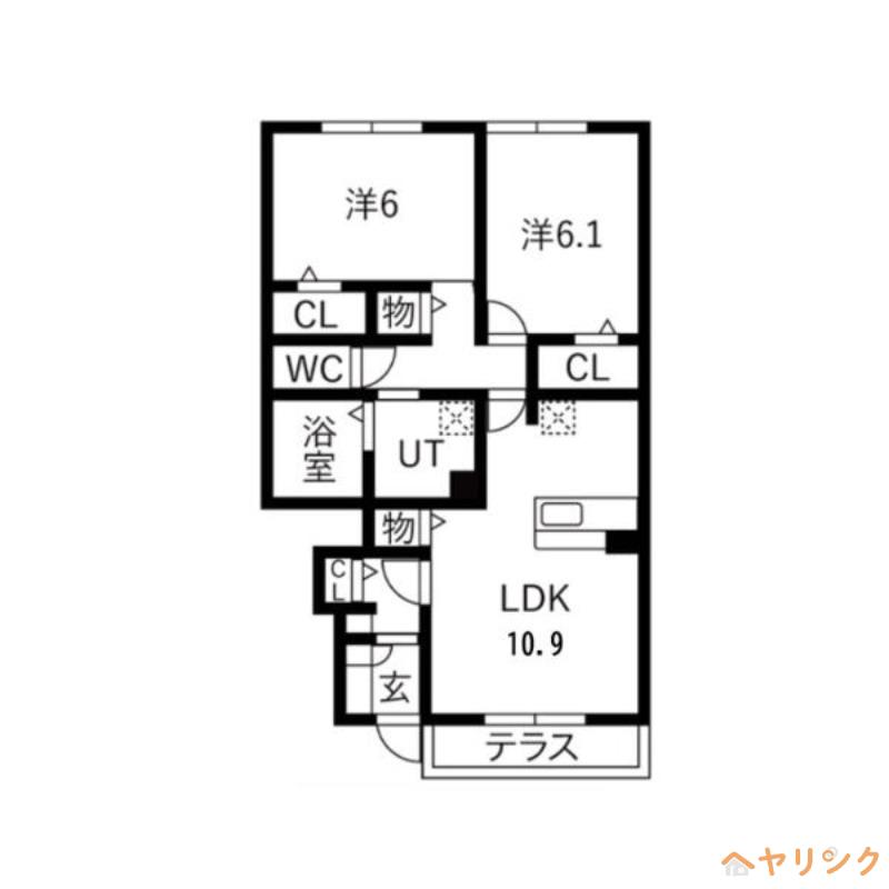 ASOBI-PALACE日進 A棟(2LDK/1階)の間取り写真