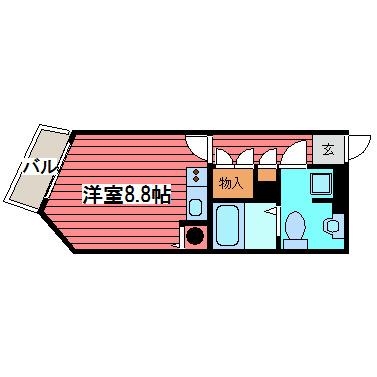 ルナ 5.9 (ワンルーム/3階)の間取り写真