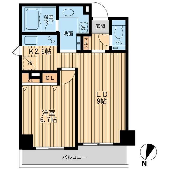 クリオ上野毛ラ・モード(1LDK/3階)の間取り写真