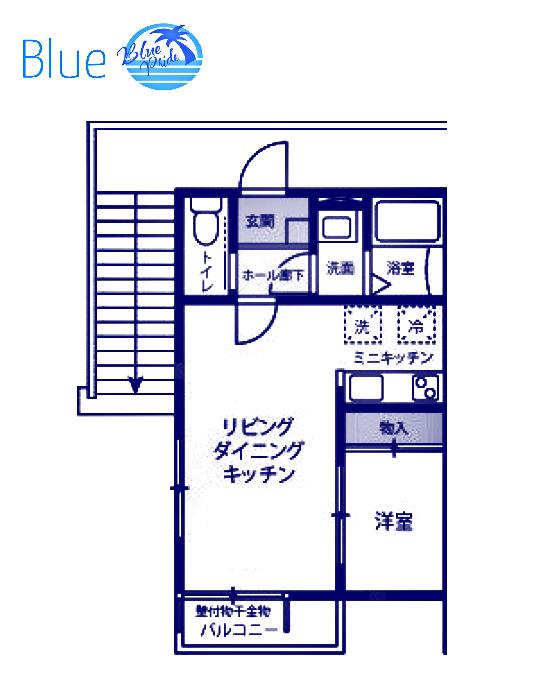 ジュネス(1LDK/2階)の間取り写真