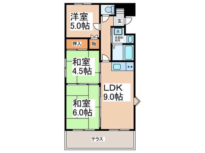 エトワール上町(3LDK/2階)の間取り写真