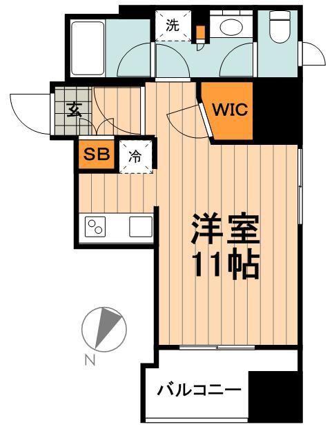 パークアクシス小伝馬町(ワンルーム/2階)の間取り写真