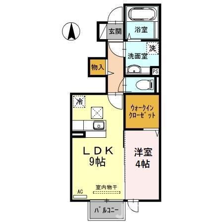 ARTESIA(1LDK/1階)の間取り写真