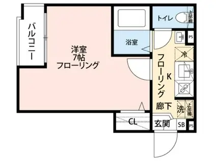ＪＲ常磐線 亀有駅 徒歩12分 3階建 築2年(1K/3階)の間取り写真
