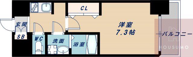 S-RESIDENCE三国ウエスト(1K/11階)の間取り写真