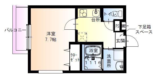 フジパレス平野郷V番館(1K/2階)の間取り写真