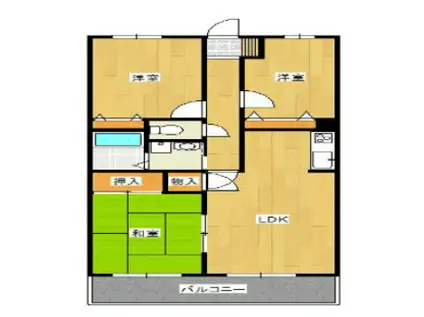 ベルフォーレ弐番館(3LDK/2階)の間取り写真