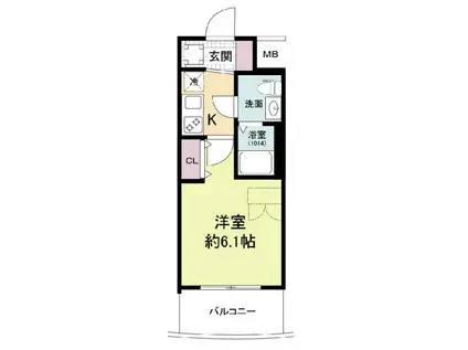 セレニテ神戸ミラクノール(1K/3階)の間取り写真