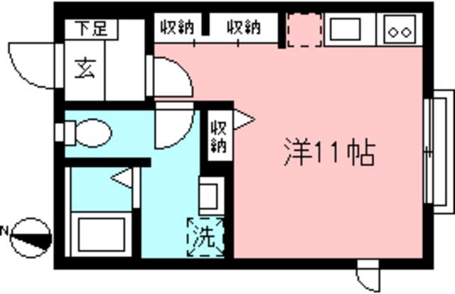 CASA FORESTA(ワンルーム/1階)の間取り写真