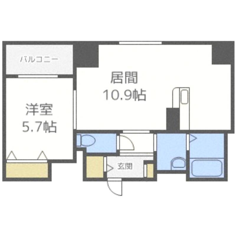 IZOU(1LDK/7階)の間取り写真