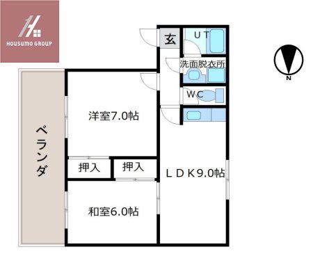 レジデンスさくら(2LDK/2階)の間取り写真