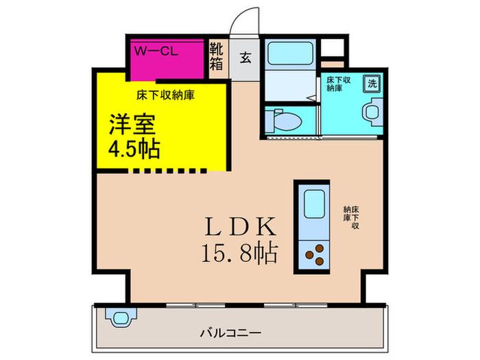 HAM-MOCK(1LDK/6階)の間取り写真