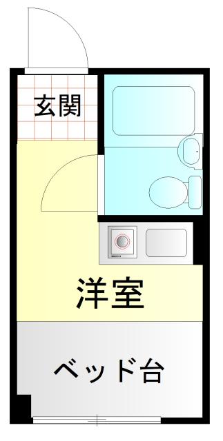 ウエストインパート10(ワンルーム/1階)の間取り写真