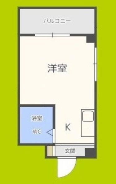 昭和グランドハイツ大淀(ワンルーム/2階)の間取り写真